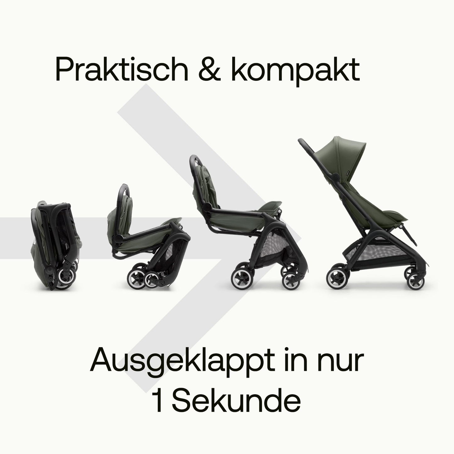 Bugaboo Butterfly ultrakompakter Reise-Kinderwagen, klein & leicht, einhändig faltbar und einfach zu lenken, ergonomischer City-Buggy für Babys ab 6 Monaten, mit viel Stauraum