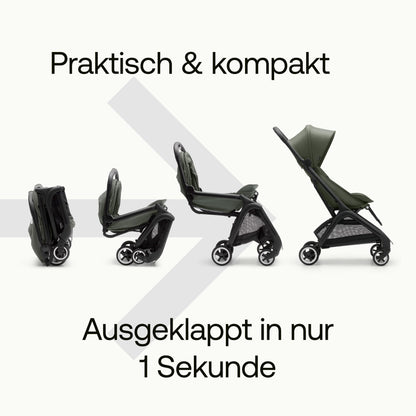 Bugaboo Butterfly ultrakompakter Reise-Kinderwagen, klein & leicht, einhändig faltbar und einfach zu lenken, ergonomischer City-Buggy für Babys ab 6 Monaten, mit viel Stauraum