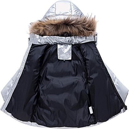Amropi Skianzug Kinder Schneeanzug Daunenjacke mit Kapuze + Skihose 2tlg Winteranzug Set für 1-5 Jahre div. Farben