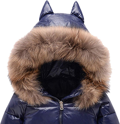 Amropi Skianzug Kinder Schneeanzug Daunenjacke mit Kapuze + Skihose 2tlg Winteranzug Set für 1-5 Jahre div. Farben