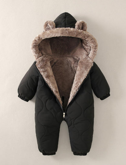 NEAWEALY Baby Winter Overall Schneeanzüge Fleece Gefüttert Warmer Jumpsuit mit Kapuze