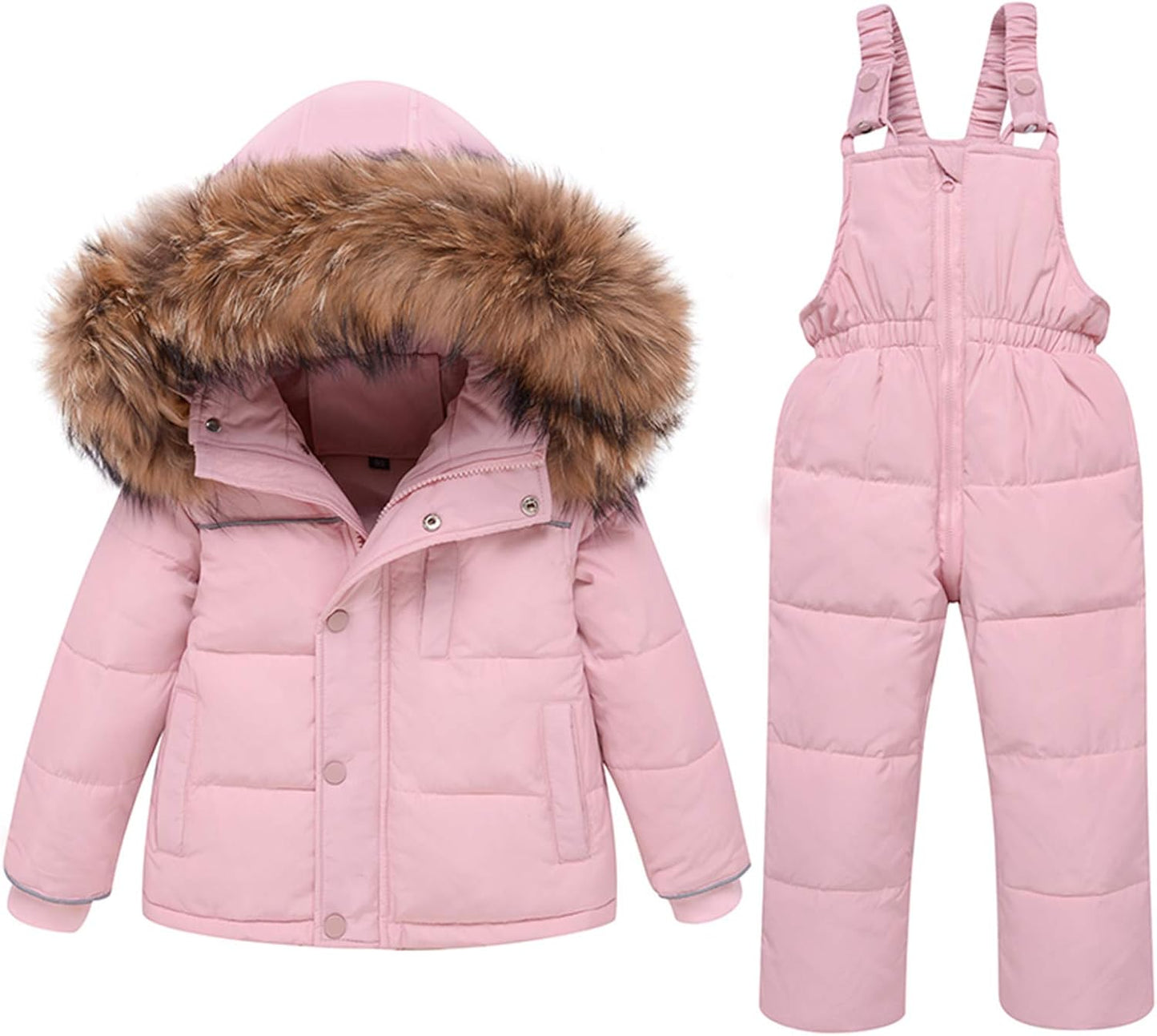 Amropi Skianzug Kinder Schneeanzug Daunenjacke mit Kapuze + Skihose 2tlg Winteranzug Set für 1-5 Jahre div. Farben