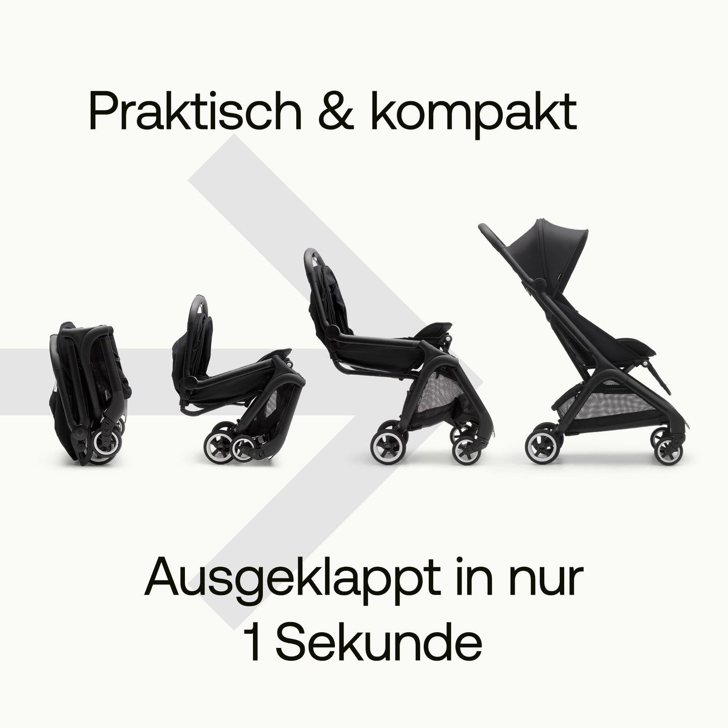 Bugaboo Butterfly ultrakompakter Reise-Kinderwagen, klein & leicht, einhändig faltbar und einfach zu lenken, ergonomischer City-Buggy für Babys ab 6 Monaten, mit viel Stauraum
