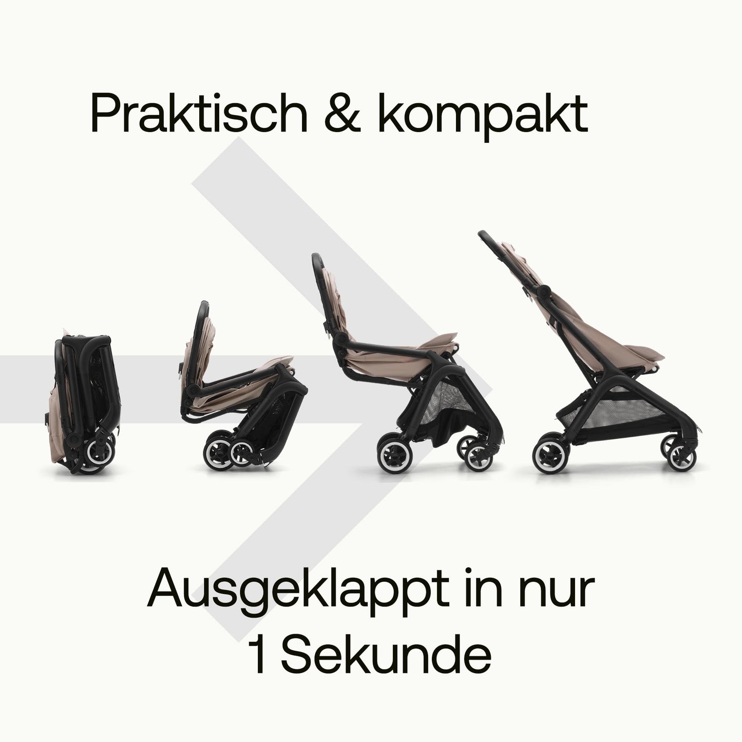 Bugaboo Butterfly ultrakompakter Reise-Kinderwagen, klein & leicht, einhändig faltbar und einfach zu lenken, ergonomischer City-Buggy für Babys ab 6 Monaten, mit viel Stauraum
