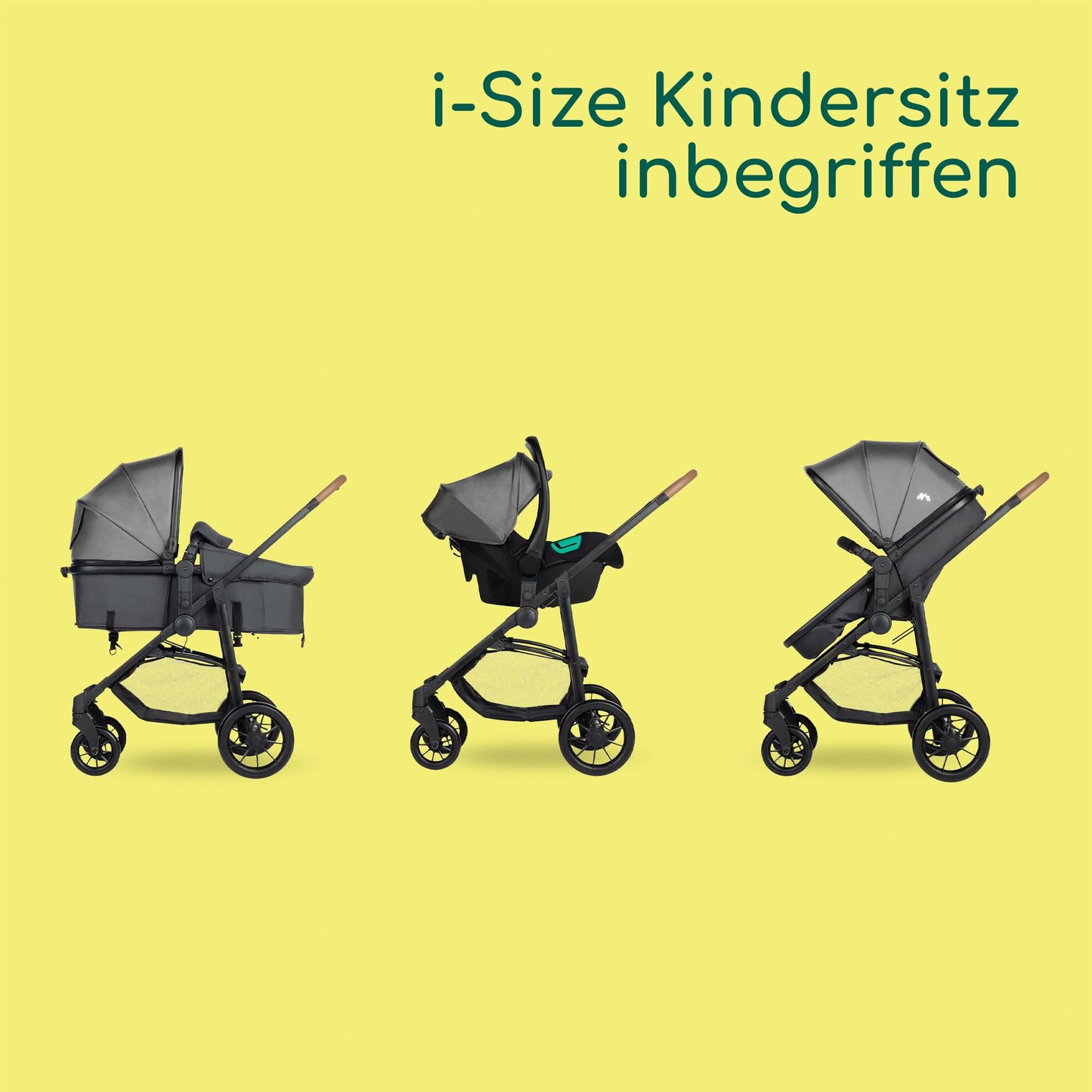 Bebeconfort Luvia Trio, Kinderwagen 3 in 1, 0–4 Jahre (0–22 kg), Baby Kinderwagen, Babyschale, Kinderwagenaufsatz, Smartes Faltsystem, Verstellbarer Schieber, Stoßdämpfung auf Rädern
