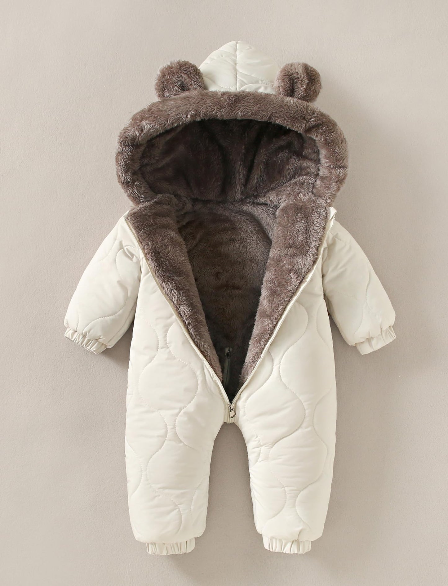 NEAWEALY Baby Winter Overall Schneeanzüge Fleece Gefüttert Warmer Jumpsuit mit Kapuze
