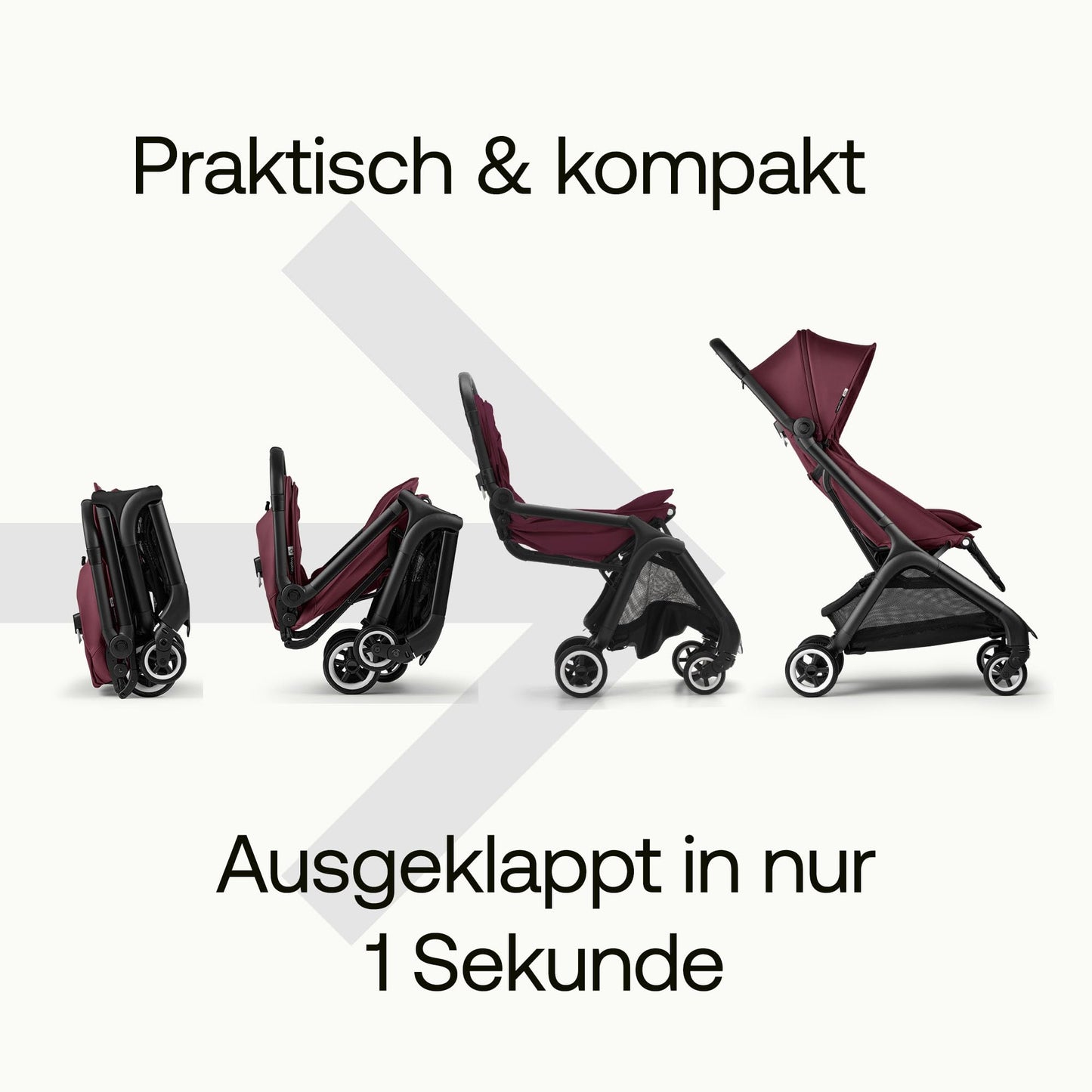 Bugaboo Butterfly ultrakompakter Reise-Kinderwagen, klein & leicht, einhändig faltbar und einfach zu lenken, ergonomischer City-Buggy für Babys ab 6 Monaten, mit viel Stauraum