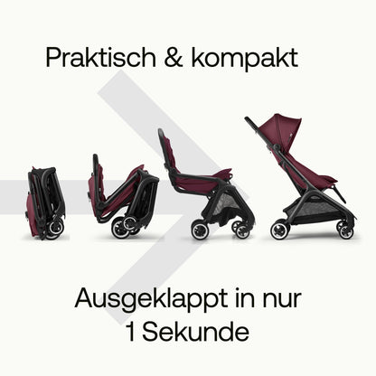 Bugaboo Butterfly ultrakompakter Reise-Kinderwagen, klein & leicht, einhändig faltbar und einfach zu lenken, ergonomischer City-Buggy für Babys ab 6 Monaten, mit viel Stauraum