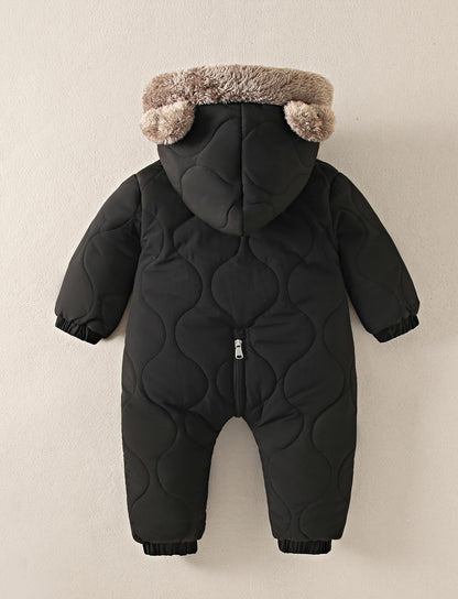 NEAWEALY Baby Winter Overall Schneeanzüge Fleece Gefüttert Warmer Jumpsuit mit Kapuze