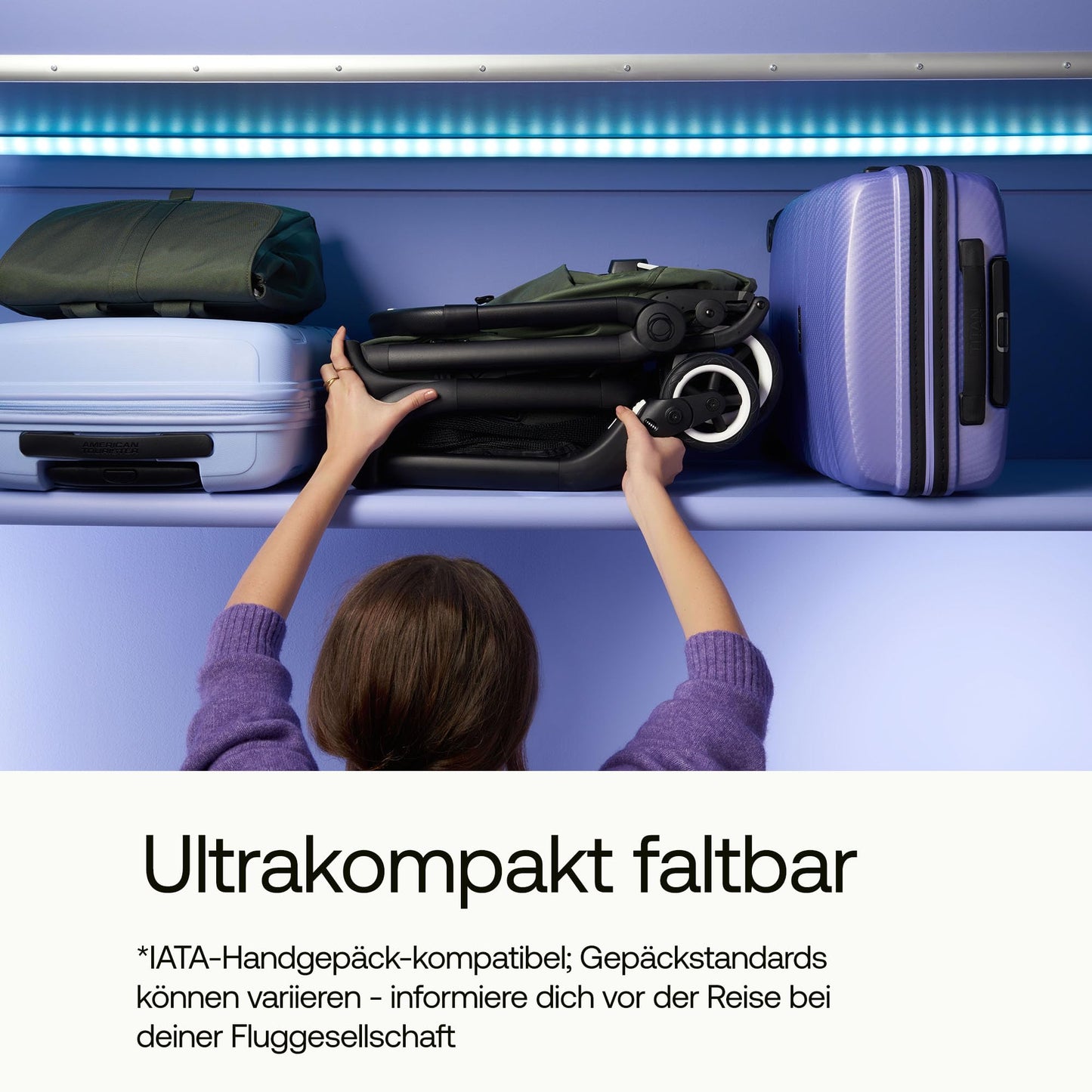 Bugaboo Butterfly ultrakompakter Reise-Kinderwagen, klein & leicht, einhändig faltbar und einfach zu lenken, ergonomischer City-Buggy für Babys ab 6 Monaten, mit viel Stauraum