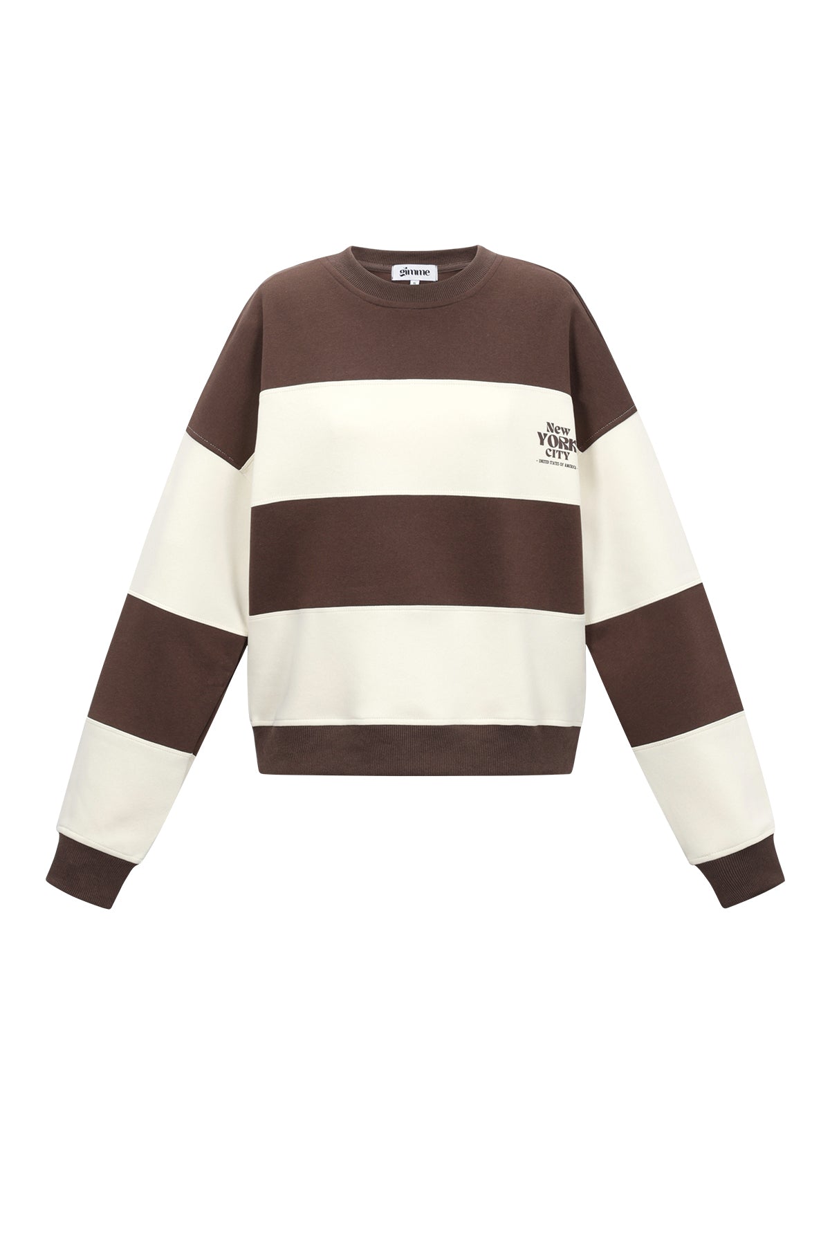 Gestrickte Baumwolle Damen Langarm Oberteil Casual Streifen