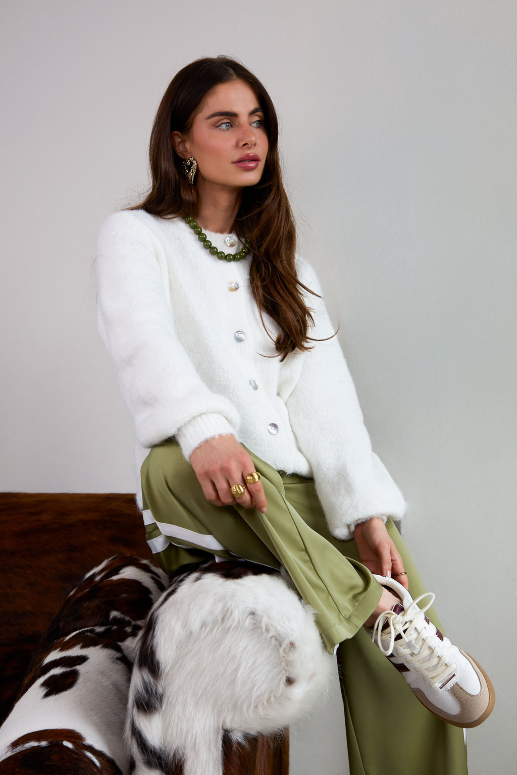 Gestrickte Polyesterfaser Damen-Cardigan Casual Einfarbig Herbst/Winter