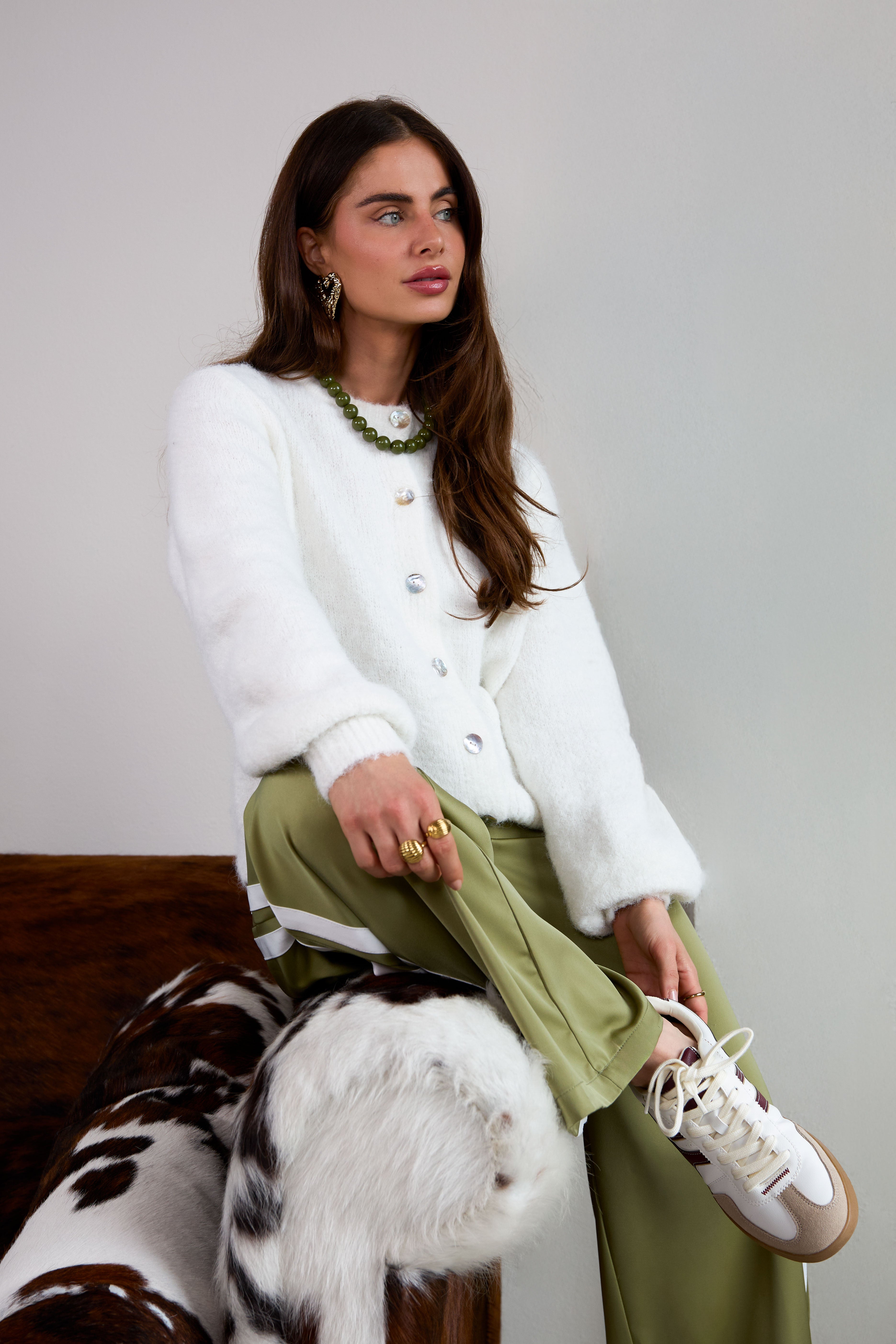 Gestrickte Polyesterfaser Damen-Cardigan Casual Einfarbig Herbst/Winter