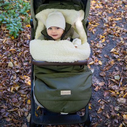 Winterfußsack wasserabweisend Innenfutter aus Merinowolle - Kinderwagen