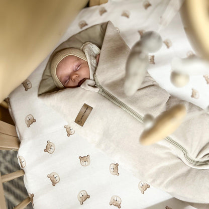 Pucksack Velours mitwachsend –  Ganzjahres Babyschlafsack & Einschlafhilfe