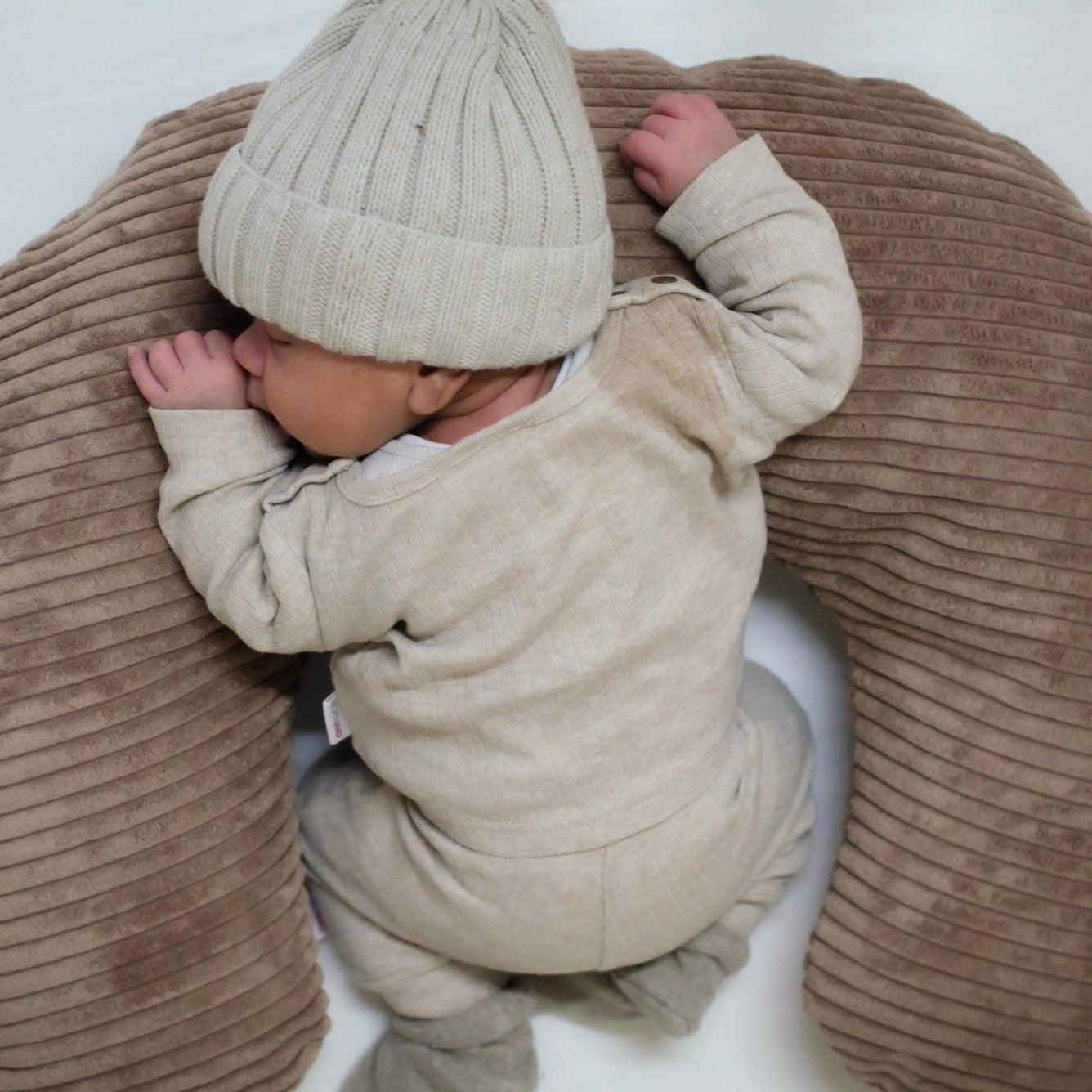 Stillkissen U-Form Cord mit abnehmbarem Bezug - ergonomisches Mondstillkissen