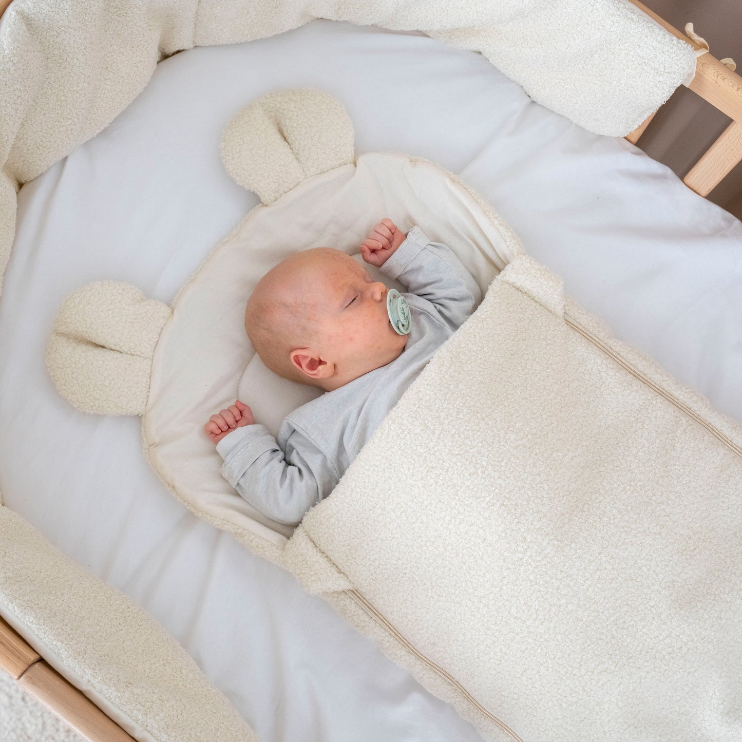 Babyschlafsack Teddyohren Teddy Bouclé - kuscheliger Ganzjahresschlafsack