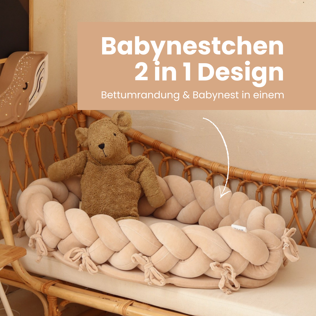 Babynestchen 2-in-1 – Kuscheliger Baby-Kokon & Bettumrandung