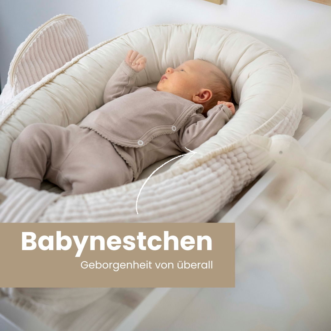Babynestchen Cord  – Mitwachsender weicher Baby-Kokon