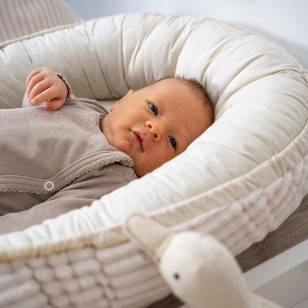 Babynestchen Cord  – Mitwachsender weicher Baby-Kokon