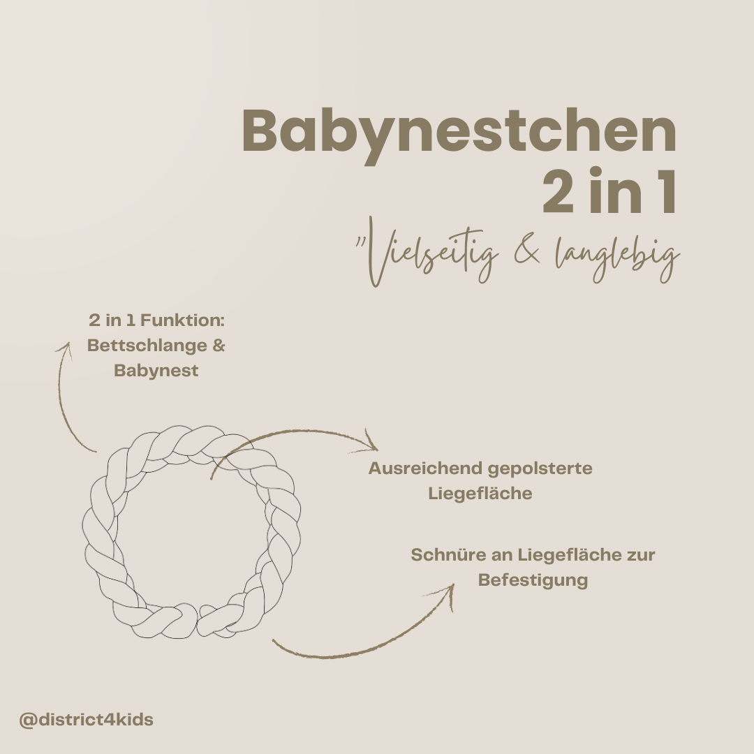 Babynestchen 2-in-1 – Kuscheliger Baby-Kokon & Bettumrandung