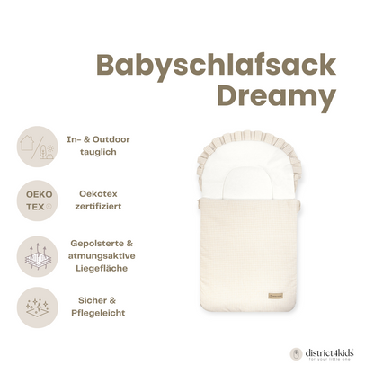 Babyschlafsack Dreamy Baumwolle kariert – Stylischer Ganzjahresschlafsack