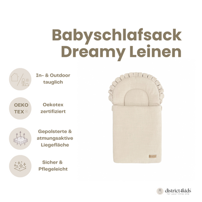 Babyschlafsack Dreamy Leinen – Kuscheliger Ganzjahresschlafsack