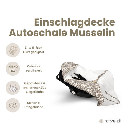 Einschlagdecke Musselin Leopard – Perfekt für Autoschale Ganzjährig