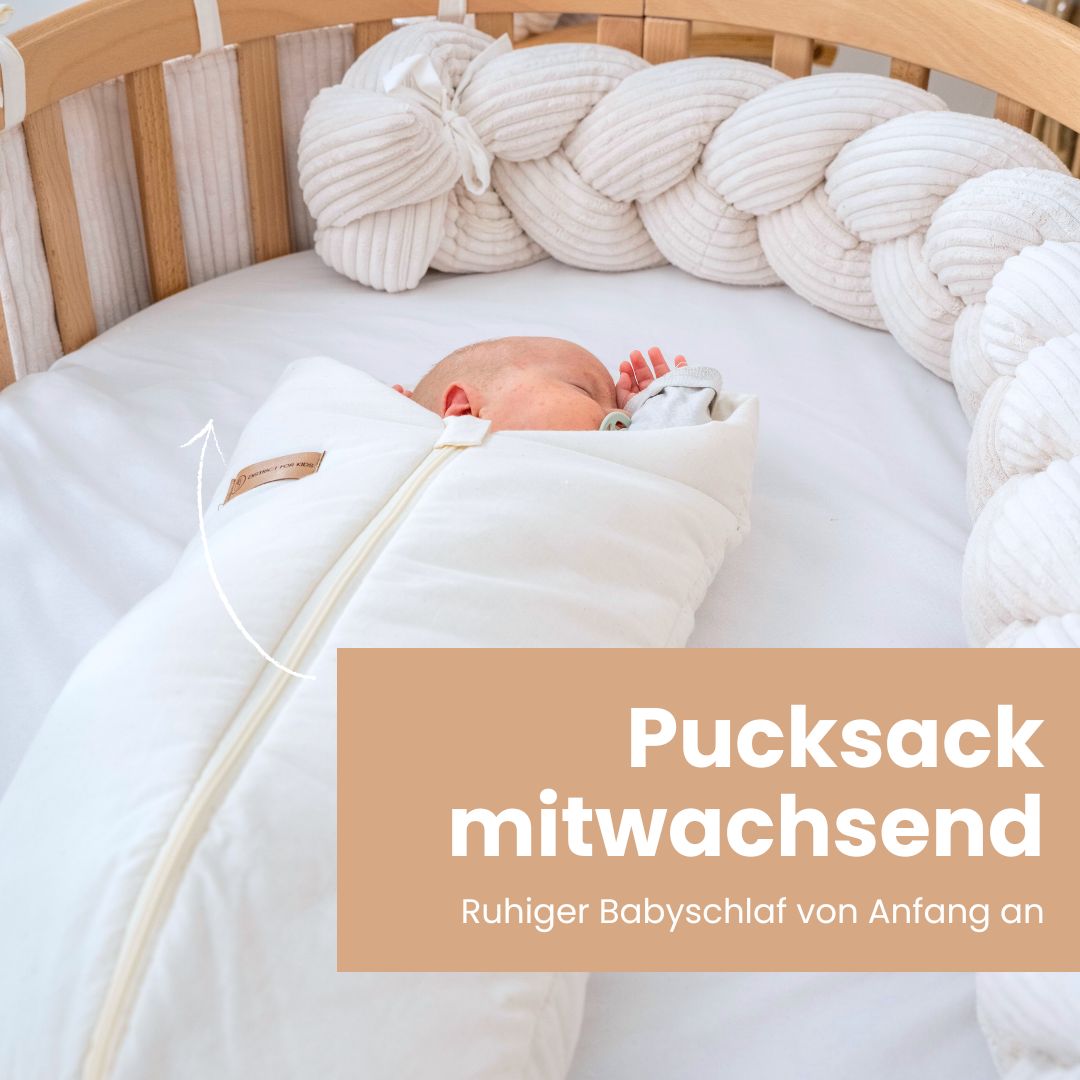 Pucksack Bio-Baumwolle mitwachsend - Ganzjahres Schlafsack für Babys