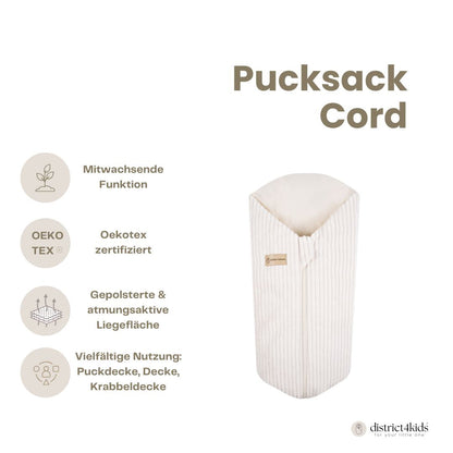 Pucksack Cord mitwachsend - Wärmender Ganzjahres Babyschlafsack