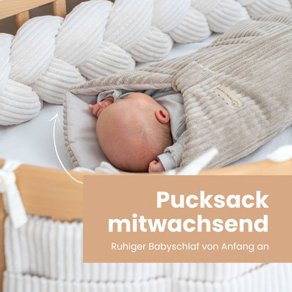 Pucksack Cord mitwachsend - Wärmender Ganzjahres Babyschlafsack