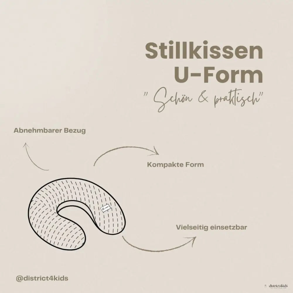 Stillkissen U-Form Cord mit abnehmbarem Bezug - ergonomisches Mondstillkissen