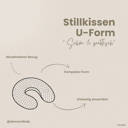 Stillkissen U-Form Cord mit abnehmbarem Bezug - ergonomisches Mondstillkissen