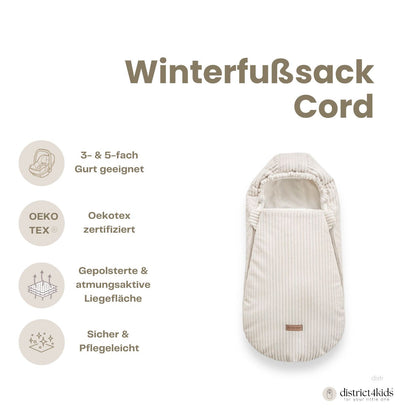 Winterfußsack Cord – warm & stylisch für Kinderwagen & Autoschale
