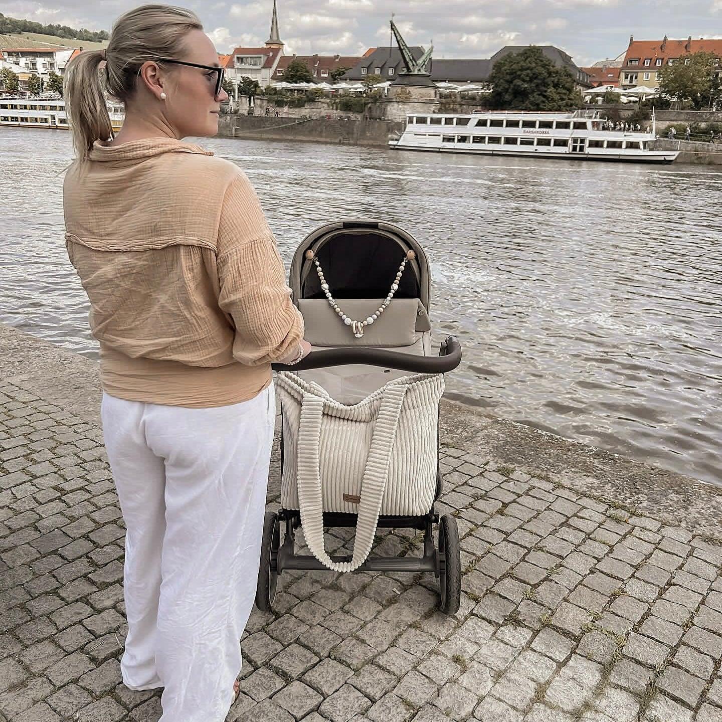 Wickeltasche Cord für den Kinderwagen - Mom bag