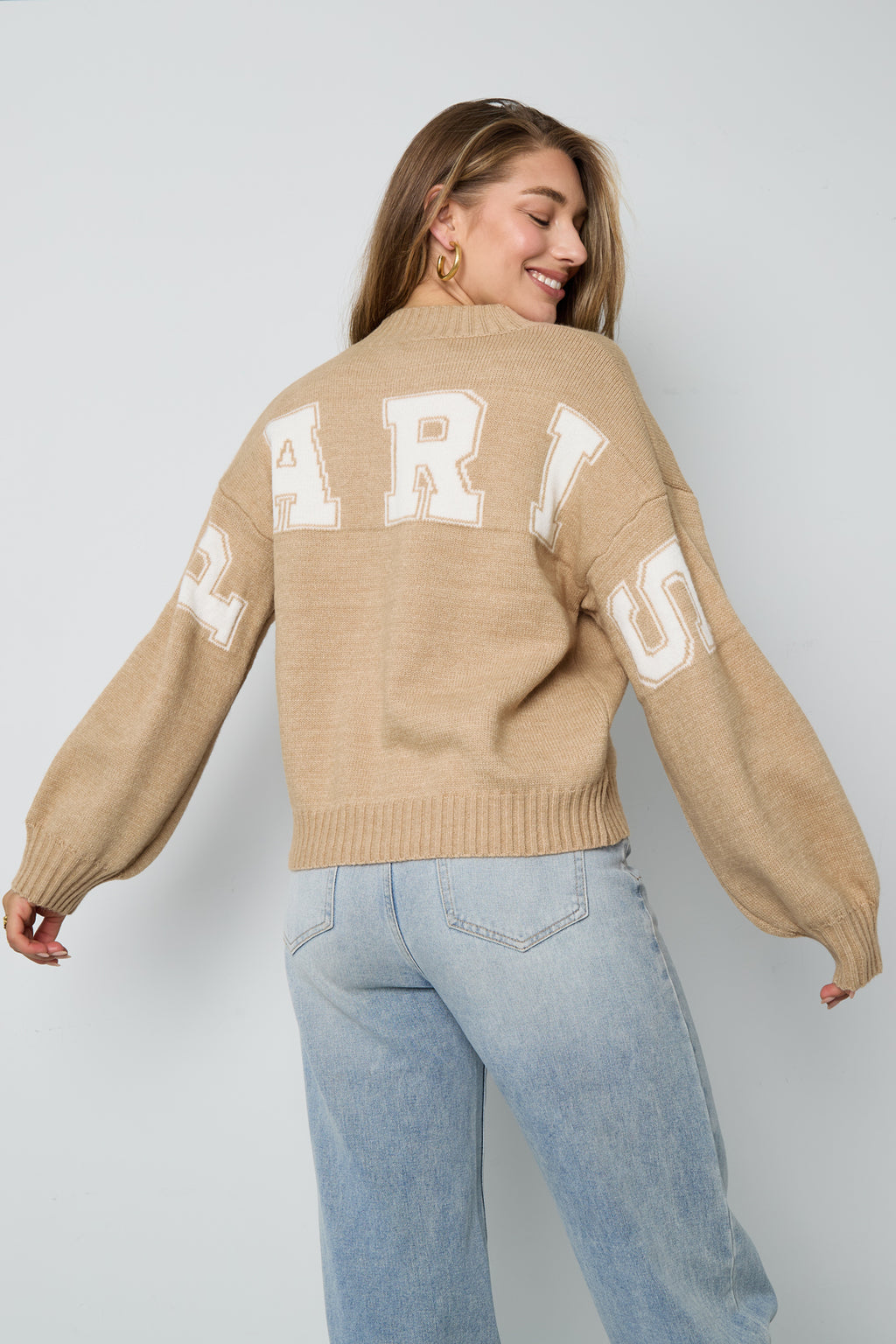 Gestrickte Polyesterfaser Damen Strickpullover Casual Letters