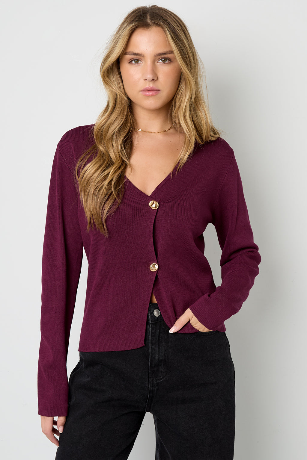 Viskose Strick Damen Cardigan Casual Einfarbig Herbst/Winter