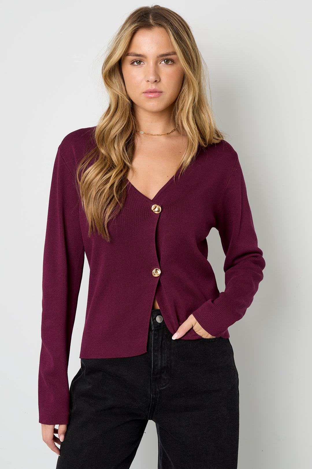 Viskose Strick Damen Cardigan Casual Einfarbig Herbst/Winter