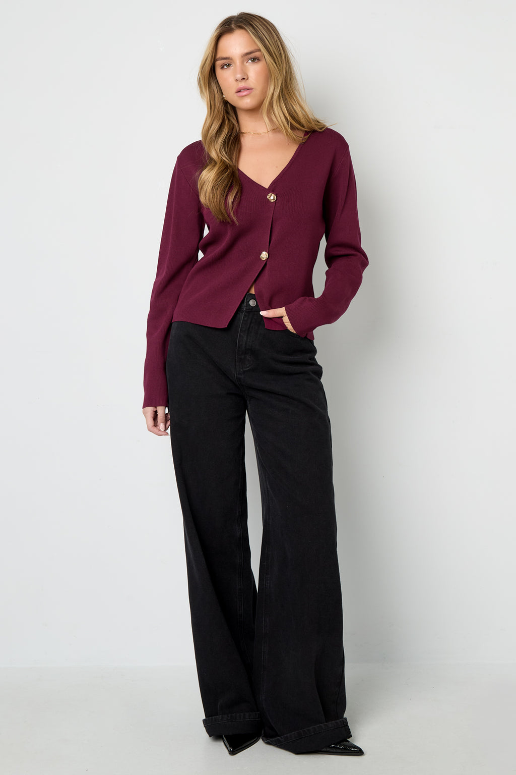 Viskose Strick Damen Cardigan Casual Einfarbig Herbst/Winter