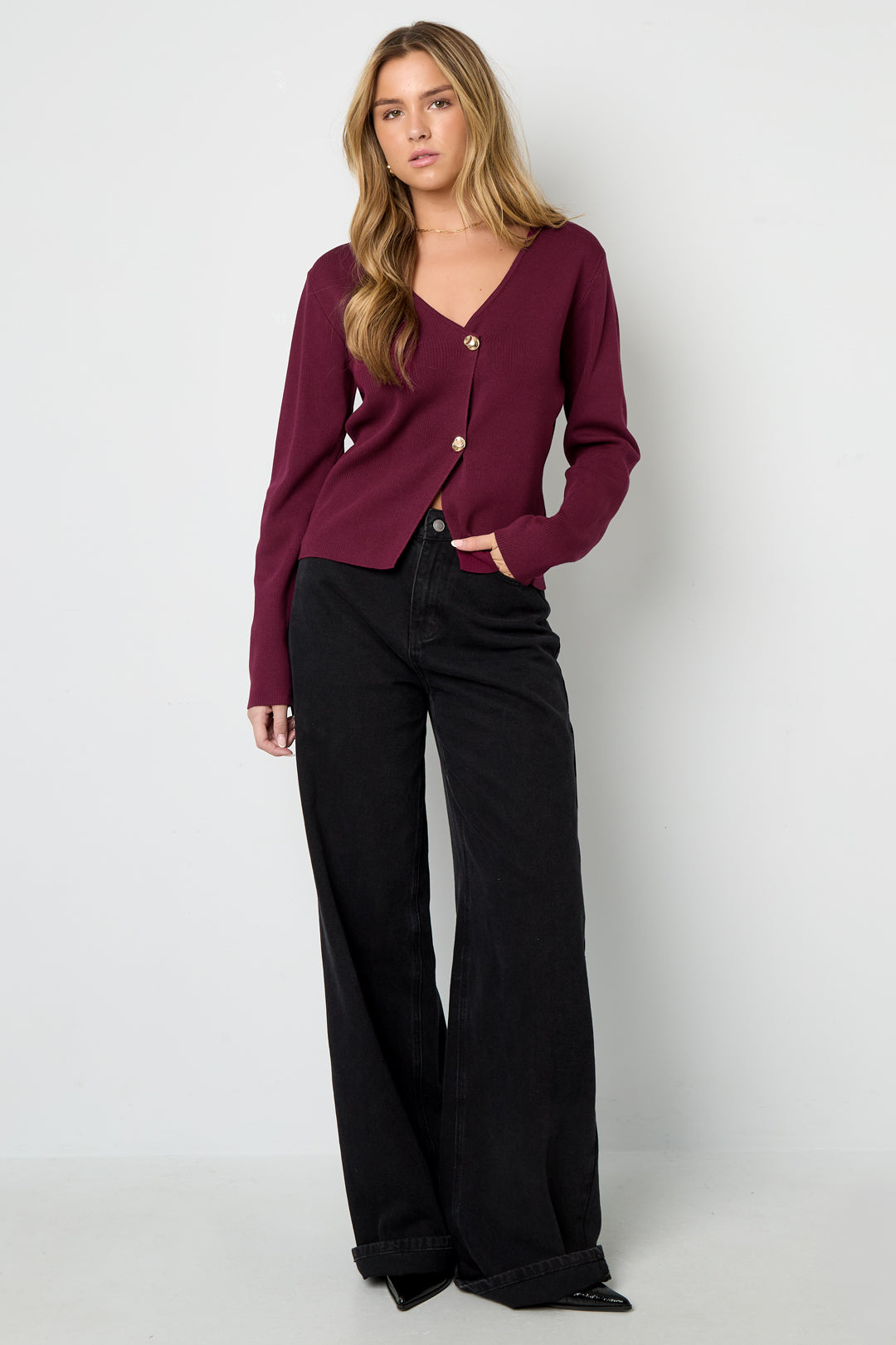 Viskose Strick Damen Cardigan Casual Einfarbig Herbst/Winter