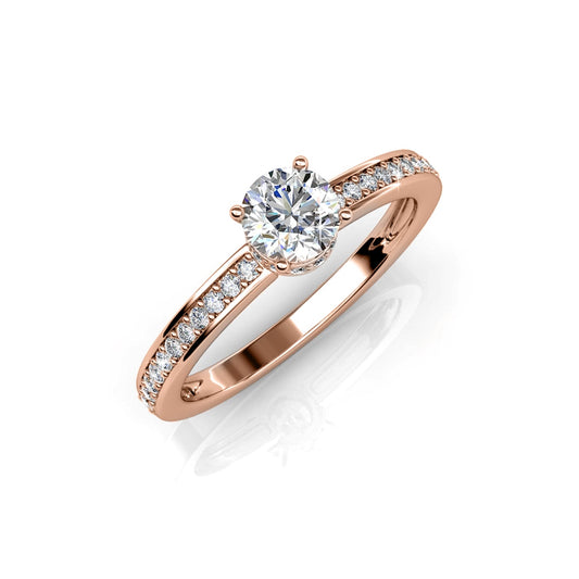 ELISE Ring - Roségold und Kristall - ALBAY