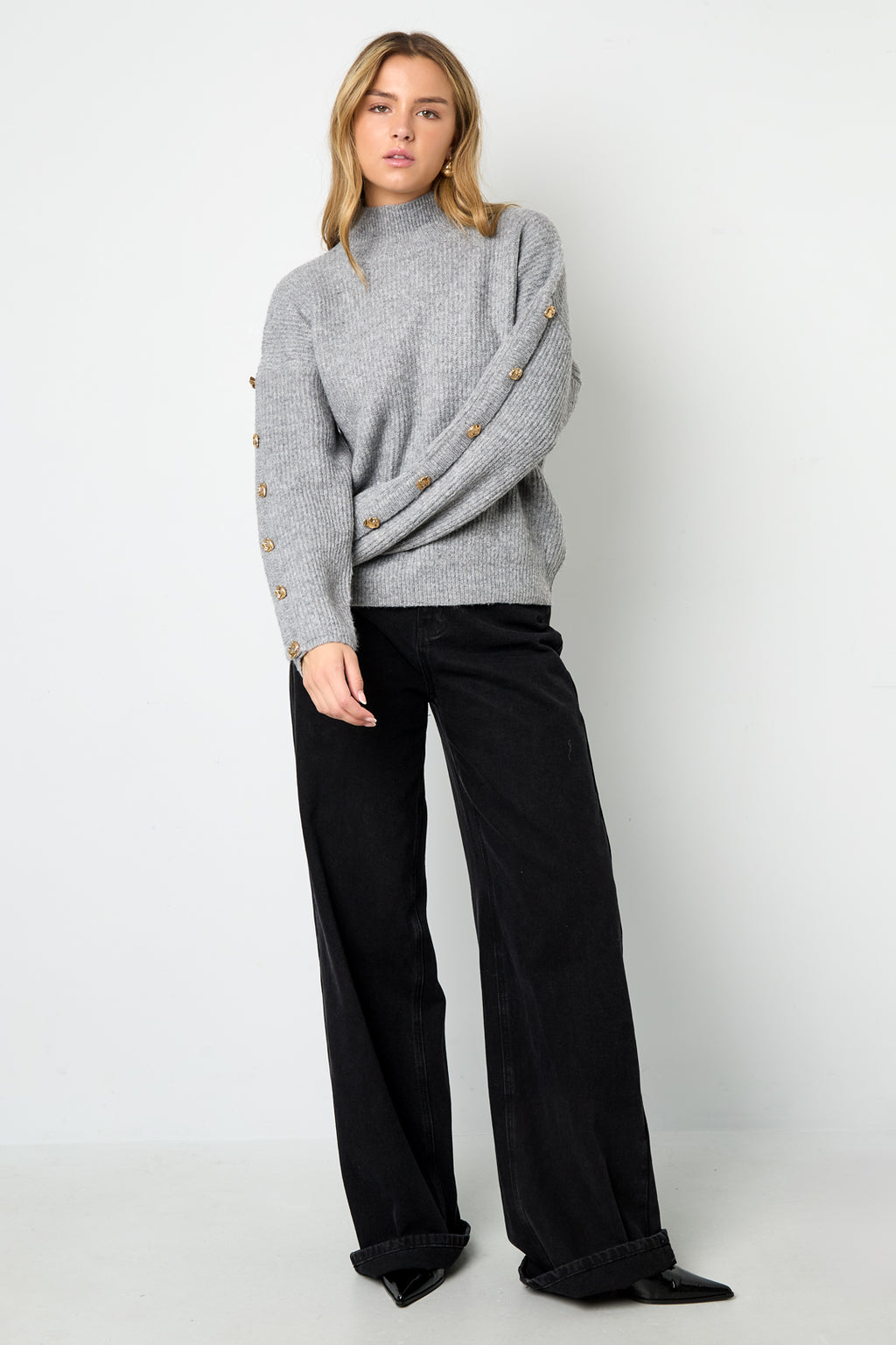 Strick-Polyesterfaser Damen Rollkragenpullover Casual Einfarbig