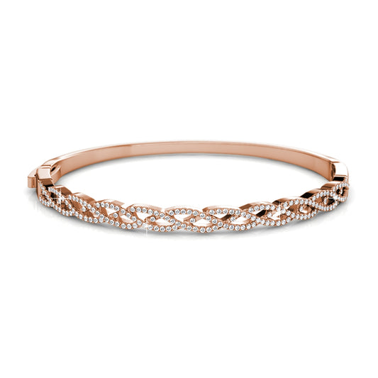 ALLURA Geflochtenes Armband — Roségold und Kristall