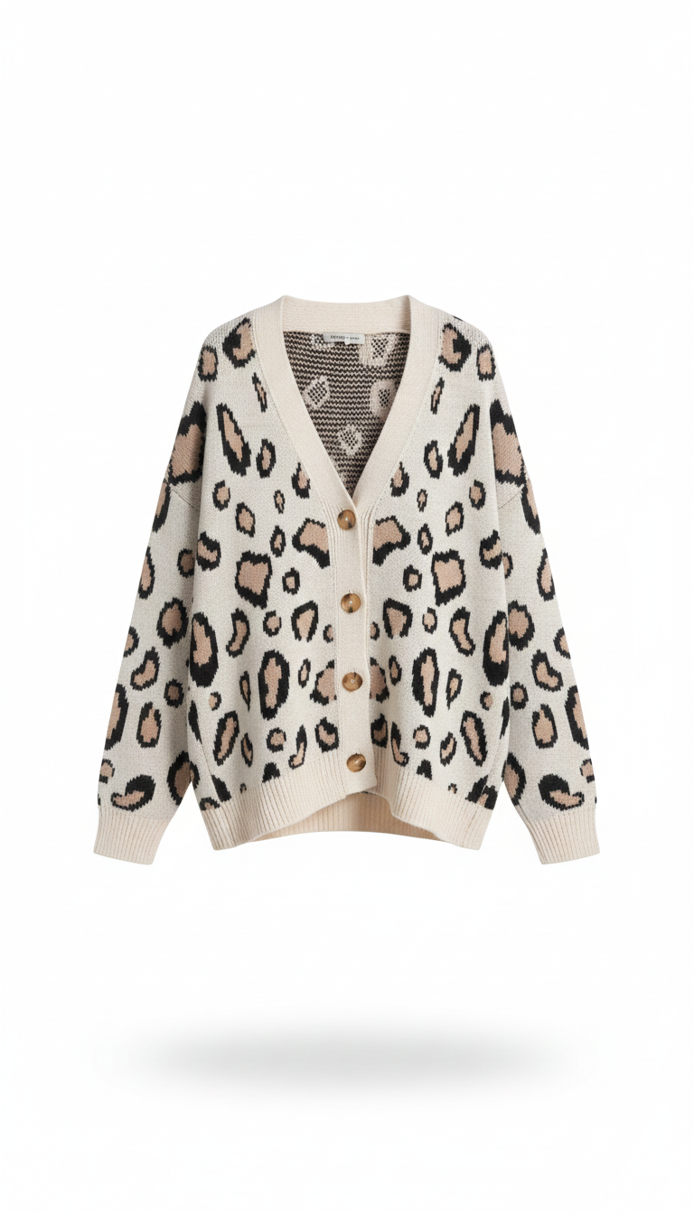 LEONA Cardigan kurz Leoprint