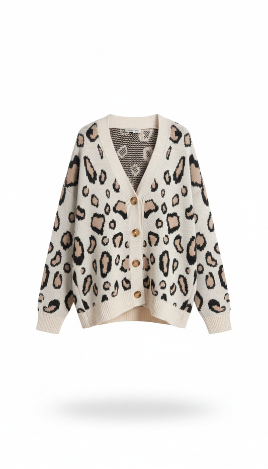 LEONA Cardigan kurz Leoprint