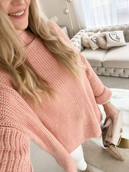 ZOELLA Long Pullover mit Seiten-Schlitz in peach