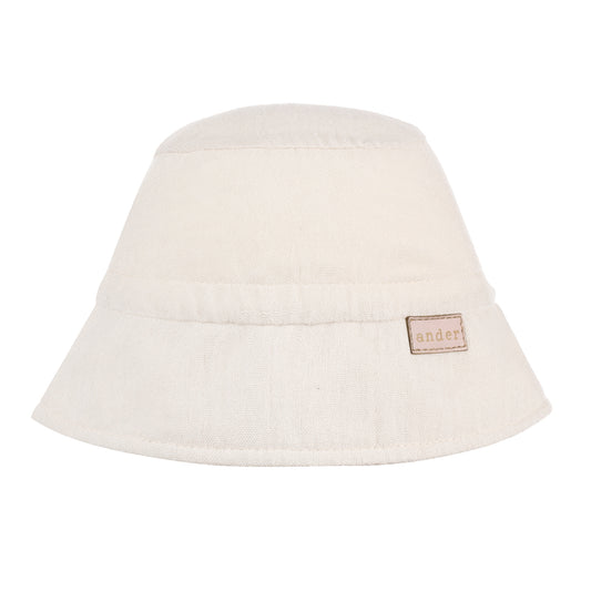 ANDER Bucket Hat Baumwolle Musselinmütze im beige