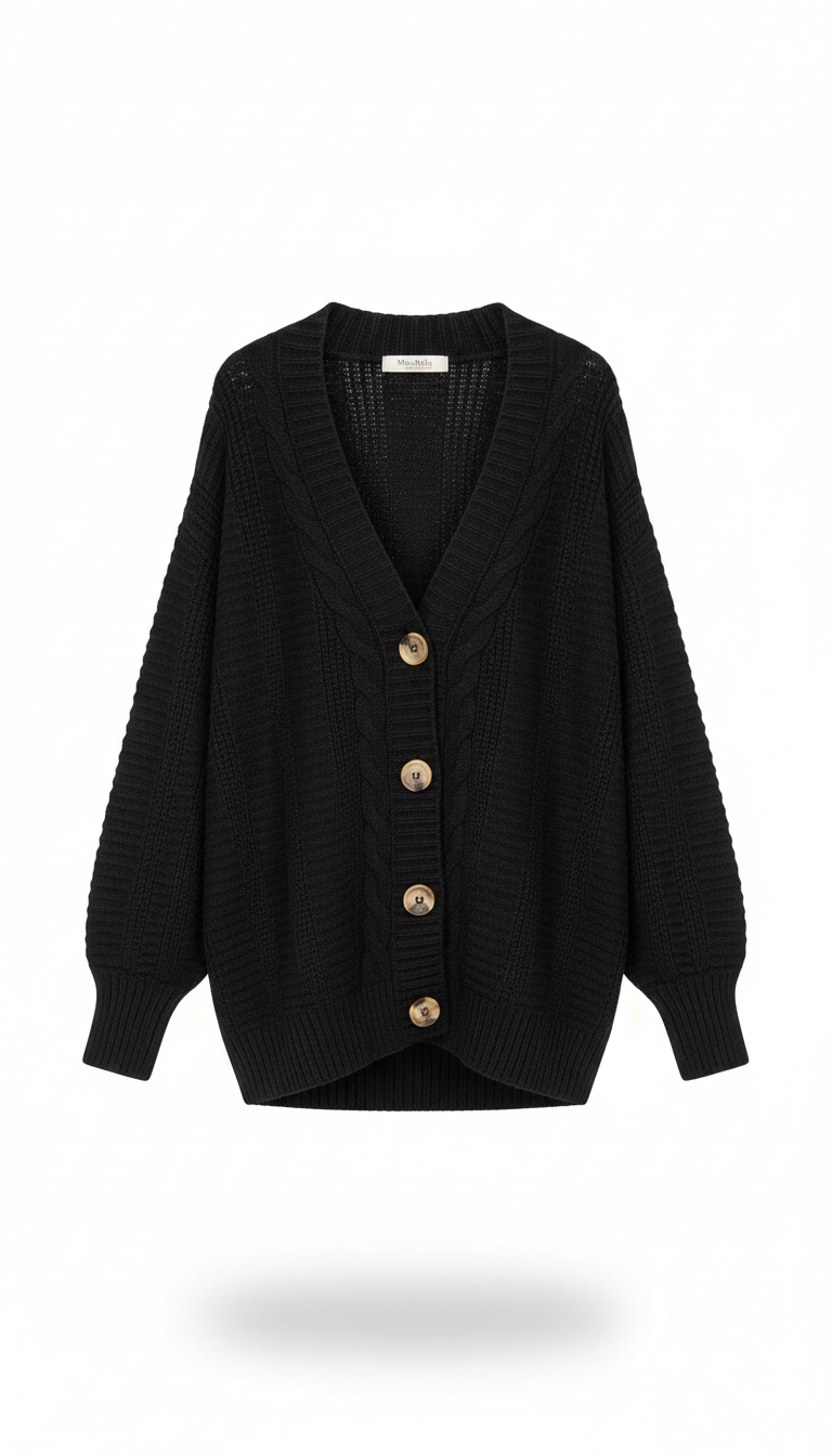 MAXA Cardigan kurz in schwarz