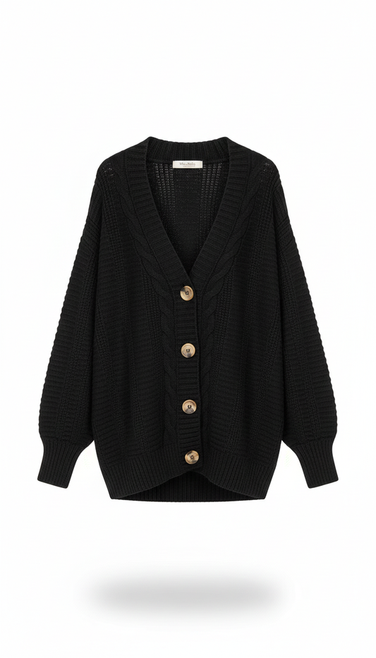 MAXA Cardigan kurz in schwarz