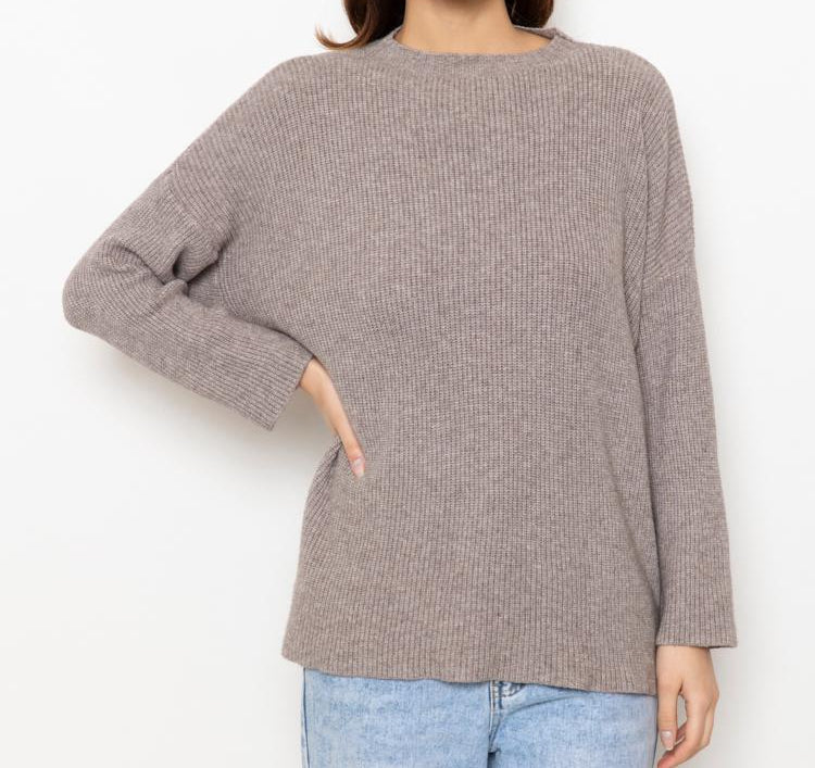 Strickpullover in taupe